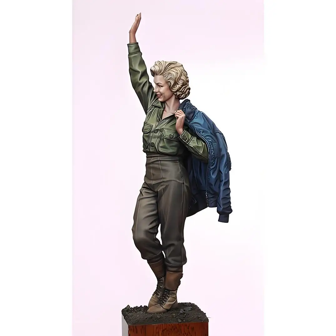 1/16 Resin Marilyn Monroe Figure – White Mold, Military Theme, Unassembled & Unpainted Kit
