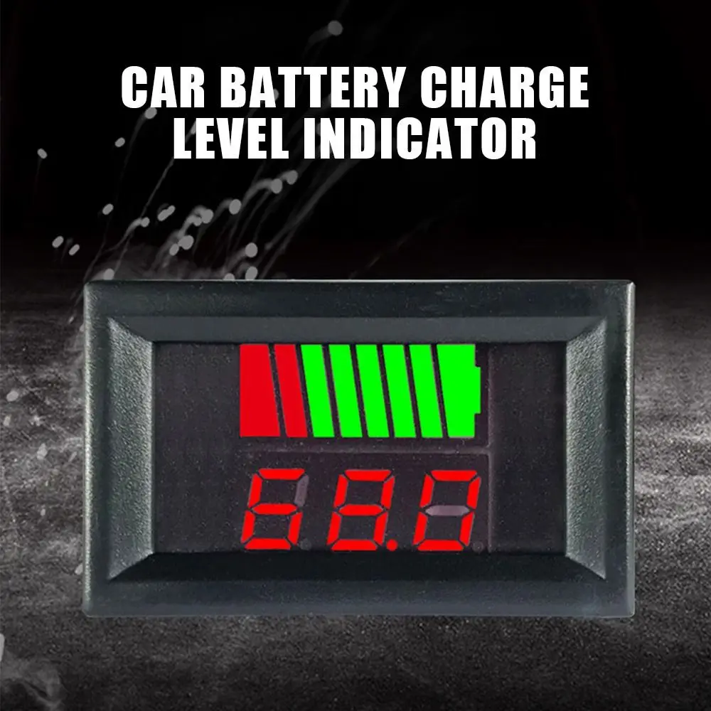 LED Voltmeter Tester Car Battery Charge Level Indicator Lithium Battery Capacity Meter Battery Tester 12V 24V 36V 48V 60V 72V