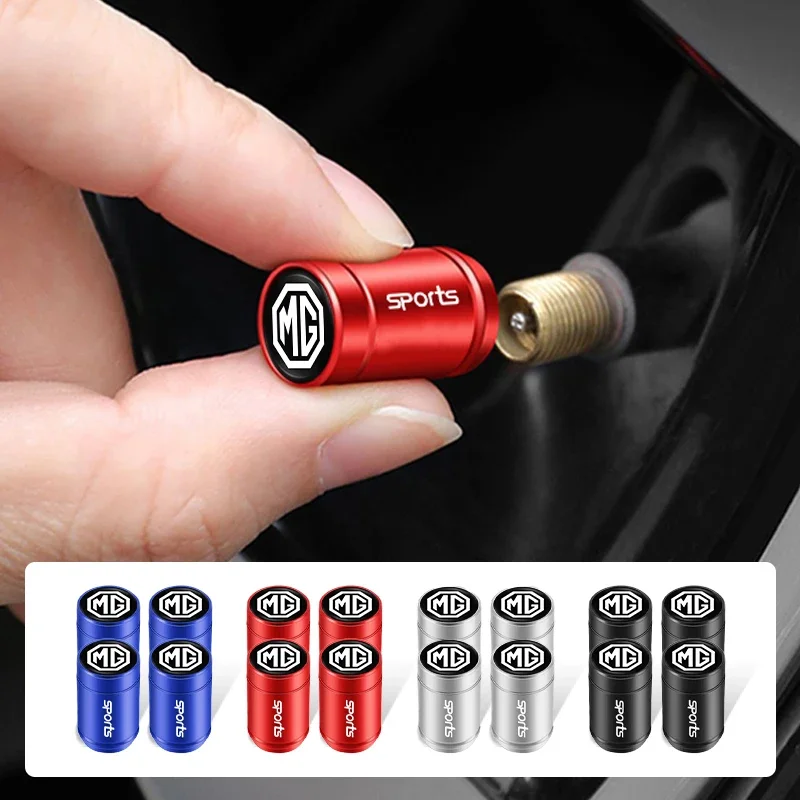 

4Pcs Car Wheel Hub 3D Metal Tire Valve Caps Dustproof Valve Cover For MG Cyberster MG3 MG5 MG6 MG7 ZS HS MG4 EV ES5