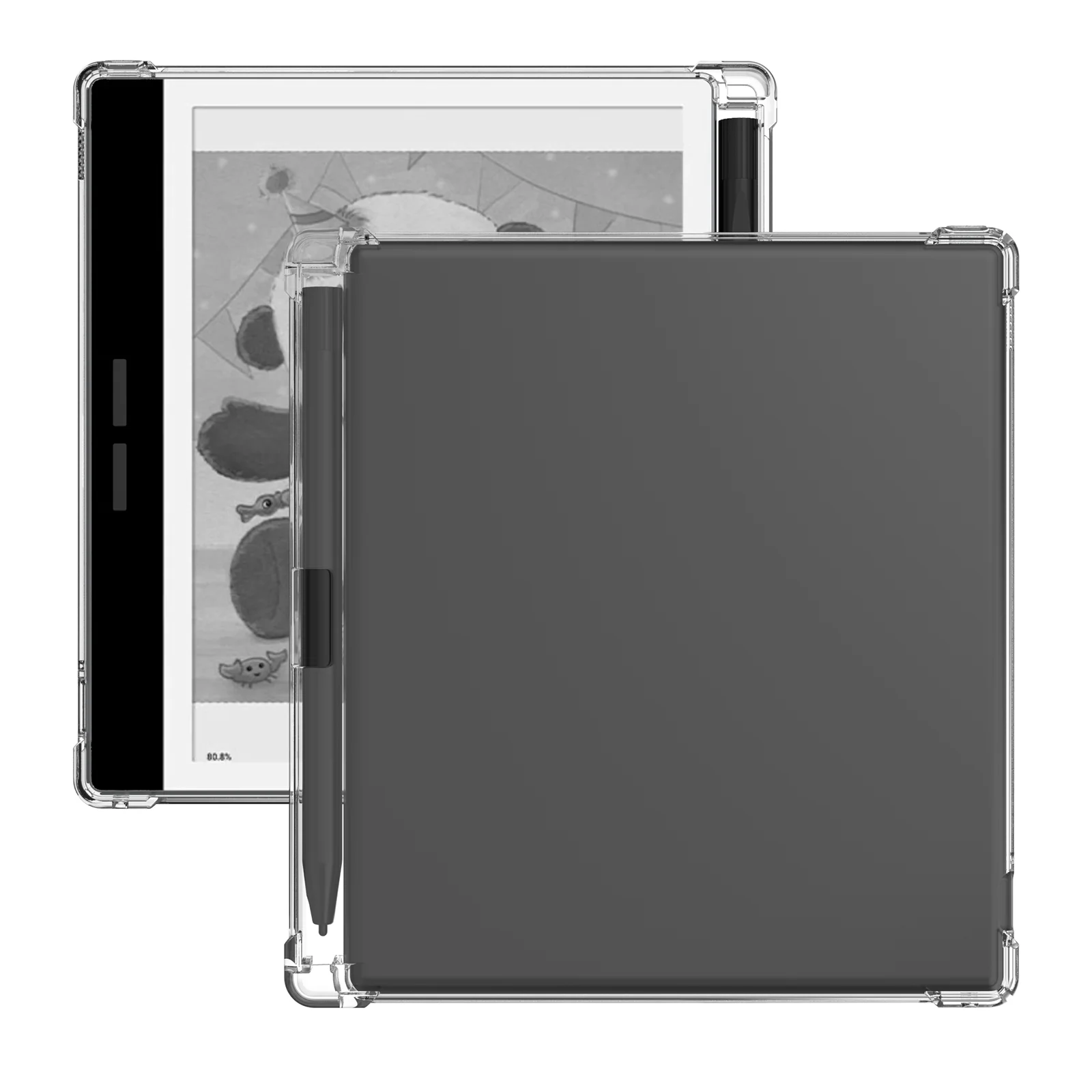 Clear Case for Bigme B751C/B751C S eReader | Built-in Pen Holder | Slim & Lightweight | Anti Scratch | TPU Soft Back Cover