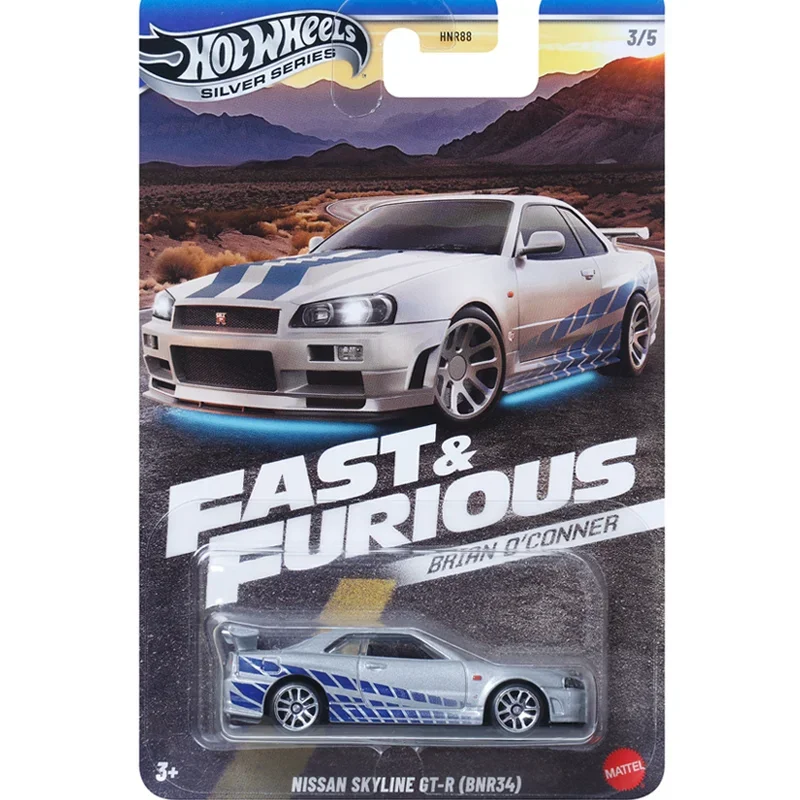 HNR88 HOT WHEELS 1:64 Fast & Furious nissan skyline gtr bnr34 supra eclipse ford escort rs1600 модель автомобиля из литого под давлением сплава