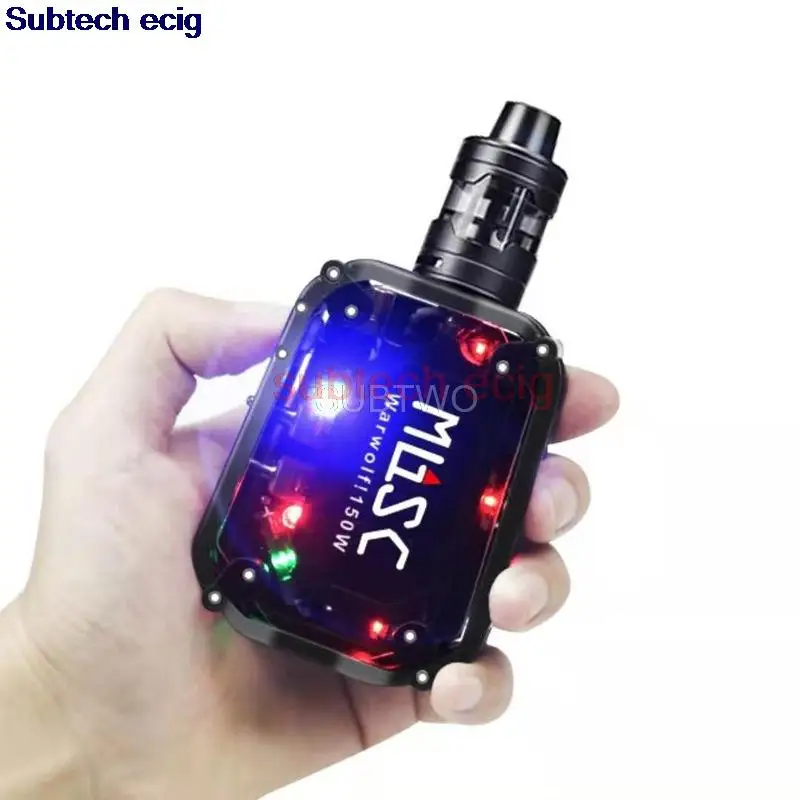 Ecig Warwolf 150W 박스 모드 키트, 2200mah 멋진 깜박이는 빛, 거대한 증기, 제 3 기어 압력 조절, 전자 담배 연기