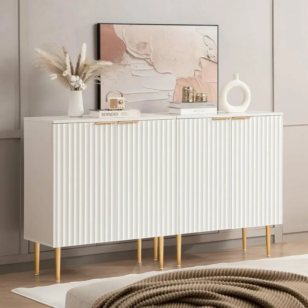 Storage Cabinet, Wood Sideboard Buffet Cabinet with Spray-painted Finish, Console Table with Wooden Credenza Accent Cabinet