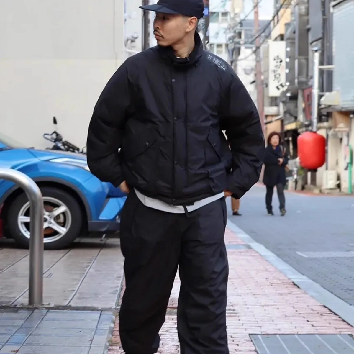 Nhoollywood Half Coat Military Nylon P Cotton Hidden Hat Stand Collar Jacket Large Pocket Casual Fashion Urban Style Men's Coat