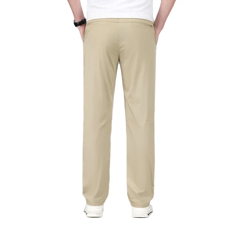 

Men's Trendy Suit Trousers - Spring Summer Solid Color Nylon-cotton Blend Business Casual Pants for Commuting & Comfortable Work