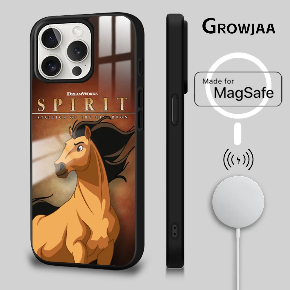 

Spirit Stallion of The Cimarron Phone Case For iPhone 15 14 13 12 11 Pro Max Plus Mini Mirror Magnetic Funda Magsafe Case