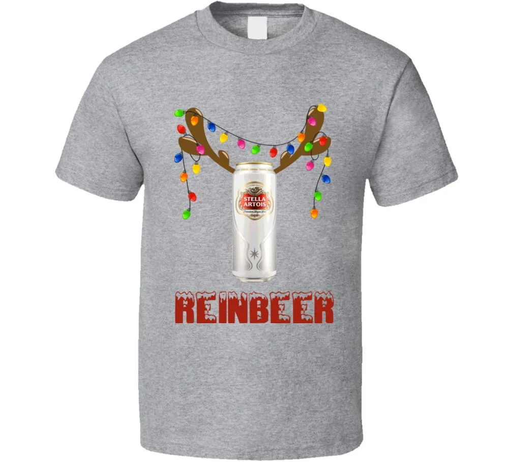 Camiseta de Natal para fãs de cerveja Stella Artois Reinbeer Funny Beer Lager