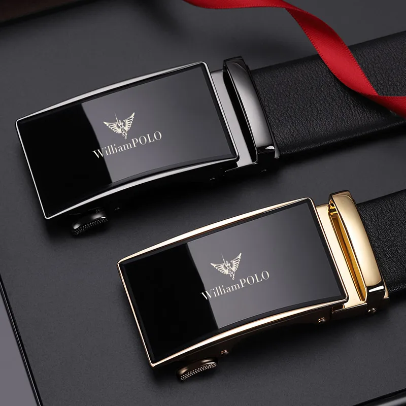 Luxury brand Men's leather belt with automatic buckle, simple and casual belt, fashionable and personalized belt