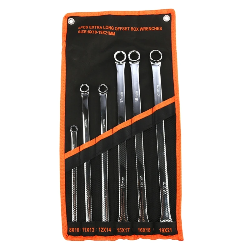 for CR-V Spanner Set 6 Pcs Double Ring Box End Aviation Wrench Strong Power Less