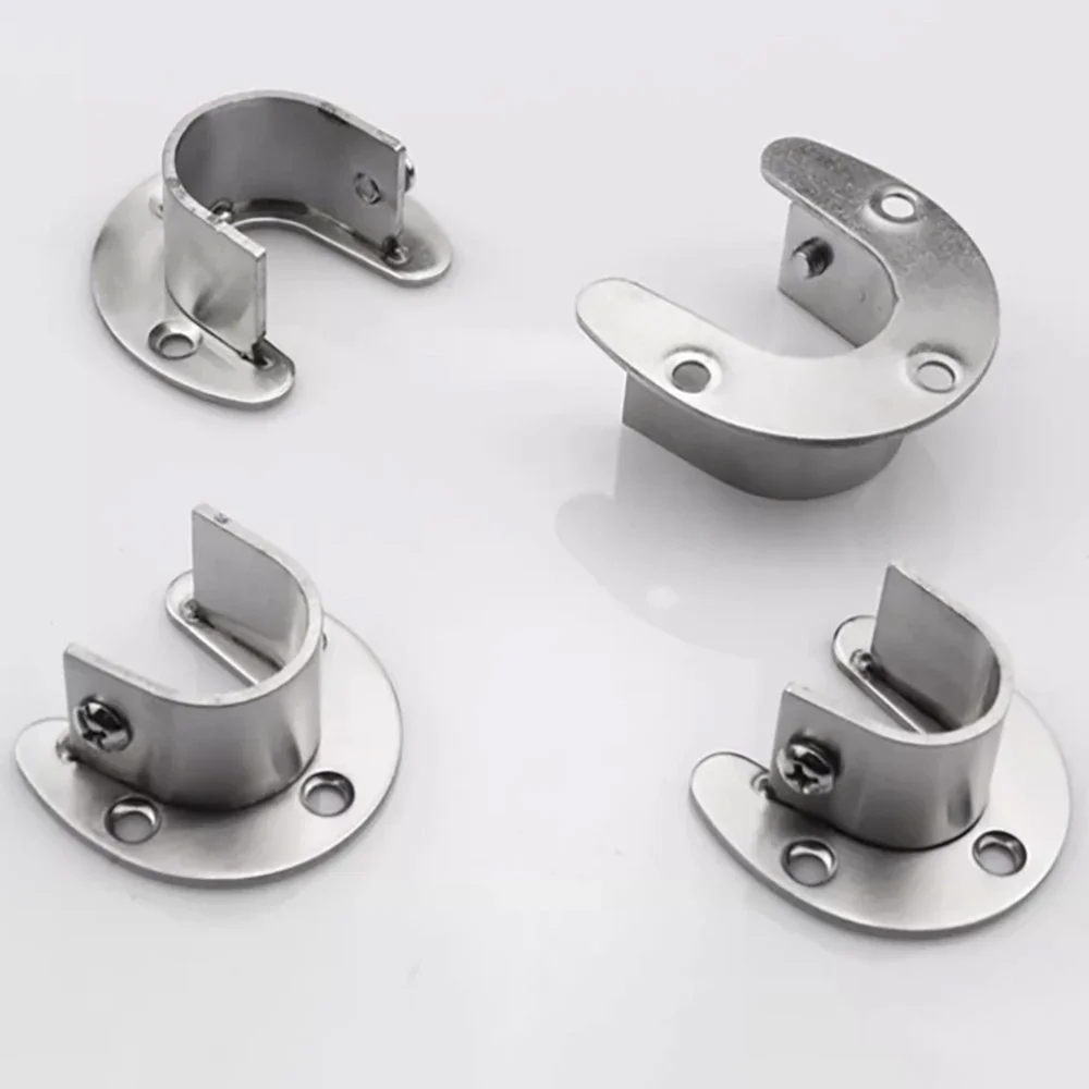 19/22/25/28/32mm 304 Stainless Steel Split Open Flange Seat Pipe Support Bracket Wall Mount Flange Base Holder Hardware Fitting