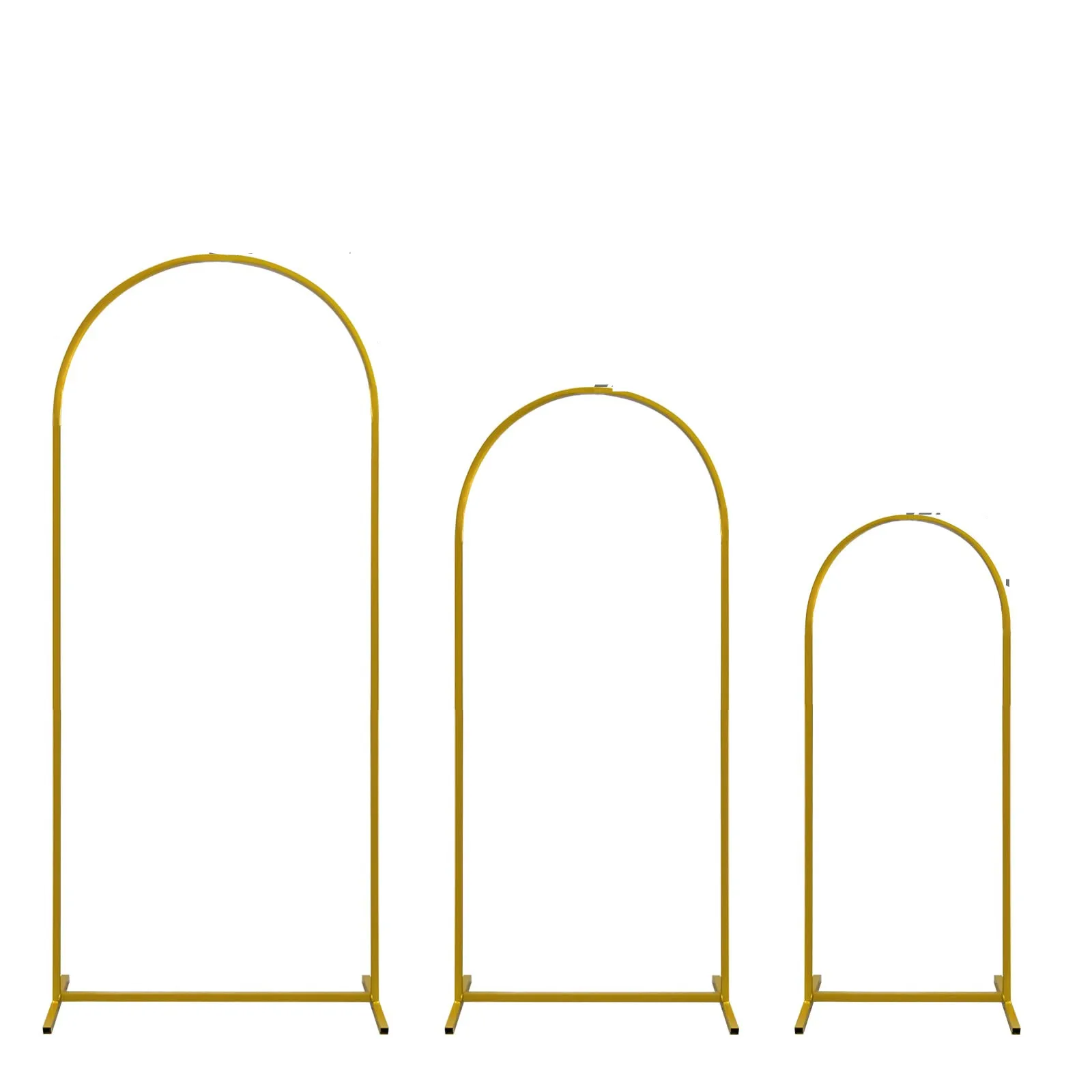 Wedding Arch Backdrop Stand Set of 3 Gold Metal Arch Backdrop Stand for Wedding Ceremony Baby Shower Birthday Party Decoration