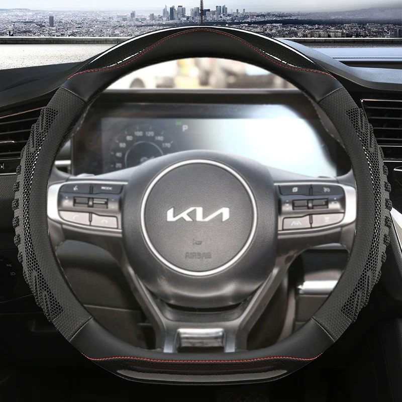 

Carbon Fiber Leather D Shape Car Steering Wheel Cover For Kia Sportage 5 GT-Line 2021 2022 Sportage 2022 2023 Auto Accessories