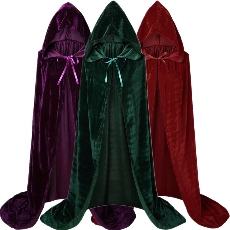 

Hocus Pocus Witch Mary Sarah Winifred Cosplay Costume Winifred Sanderson Sisters Cloak Velvet Halloween Adult Long Party Cape