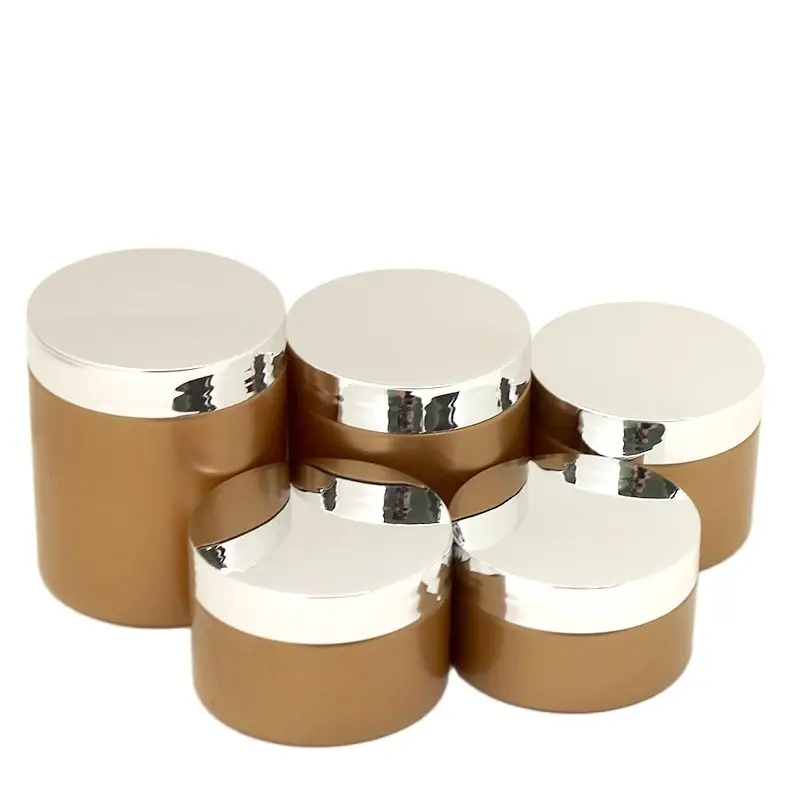 Skincare Cream Jar Makeup Container Plastic Shiny Lid 100ml 120ml 150ml 200ml 250ml Empty Matte Gold Cosmetic Wide Mouth Bottles