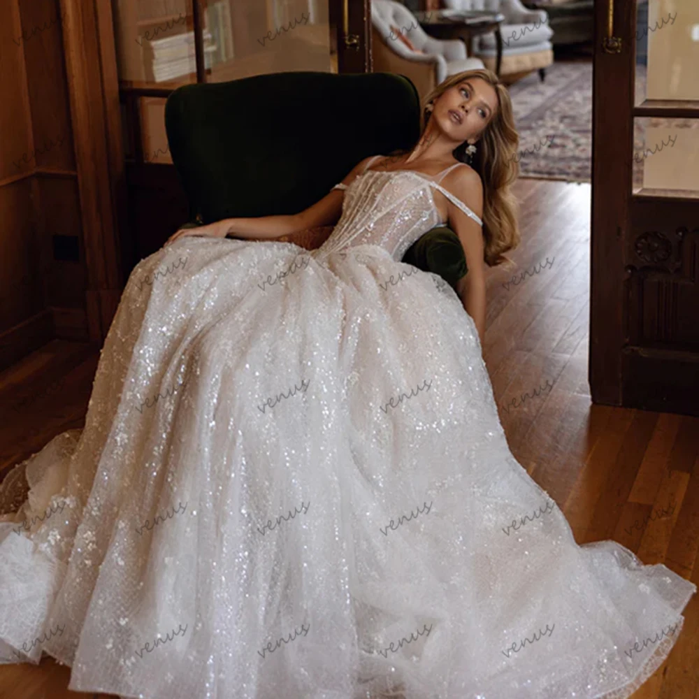 

Gorgeous Wedding Dresses Glitter Bridal Gowns Beading Appliques Off The Shoulder Robes Vintage Vestidos De Novia Customized 2025