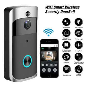 720P HD สมาร์ทหน้าแรกไร้สาย WIFI Doorbell กล้องวิดีโอความปลอดภัย Intercom IR Night Vision AC แบตเตอรี่ดําเนินการ House Doorbell ใหม่
