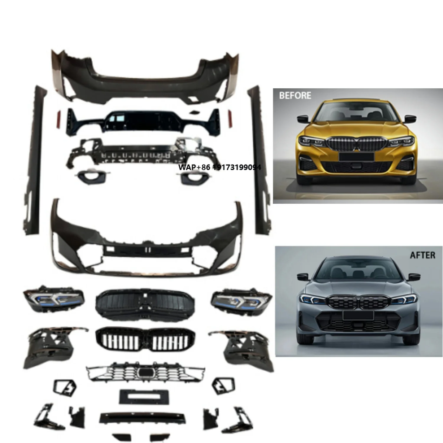 

Bodykit G20 G28 2019-2021 Modified LED Headlight Taillight Bumper Fender Upgrade to New G20 G28 LCI 2023- Sport Style