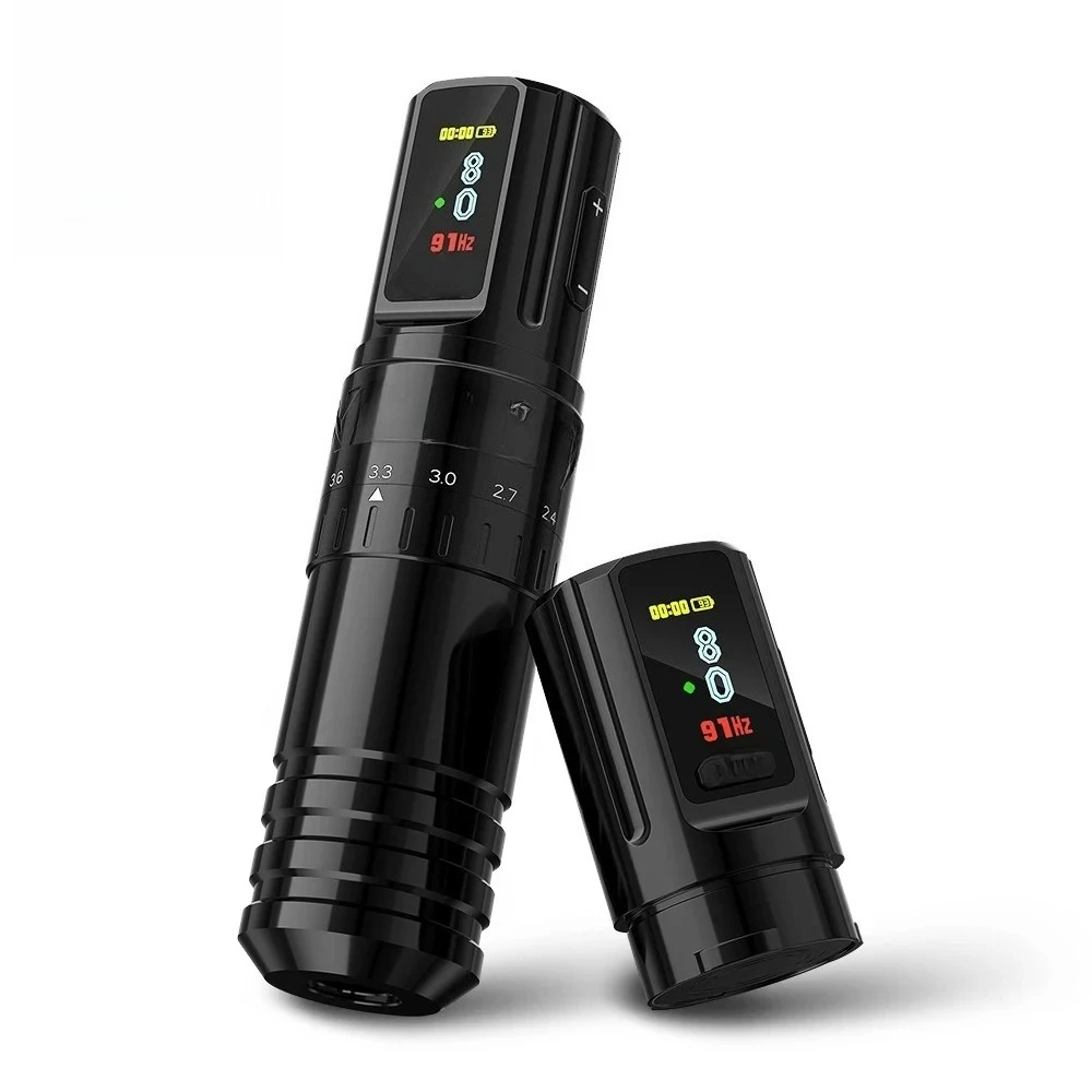 Professional Wireless Tattoo Machine Adjustable Stroke 2.4-4.2mm OLED Display 2400mAh Battery For Tattoo Artists