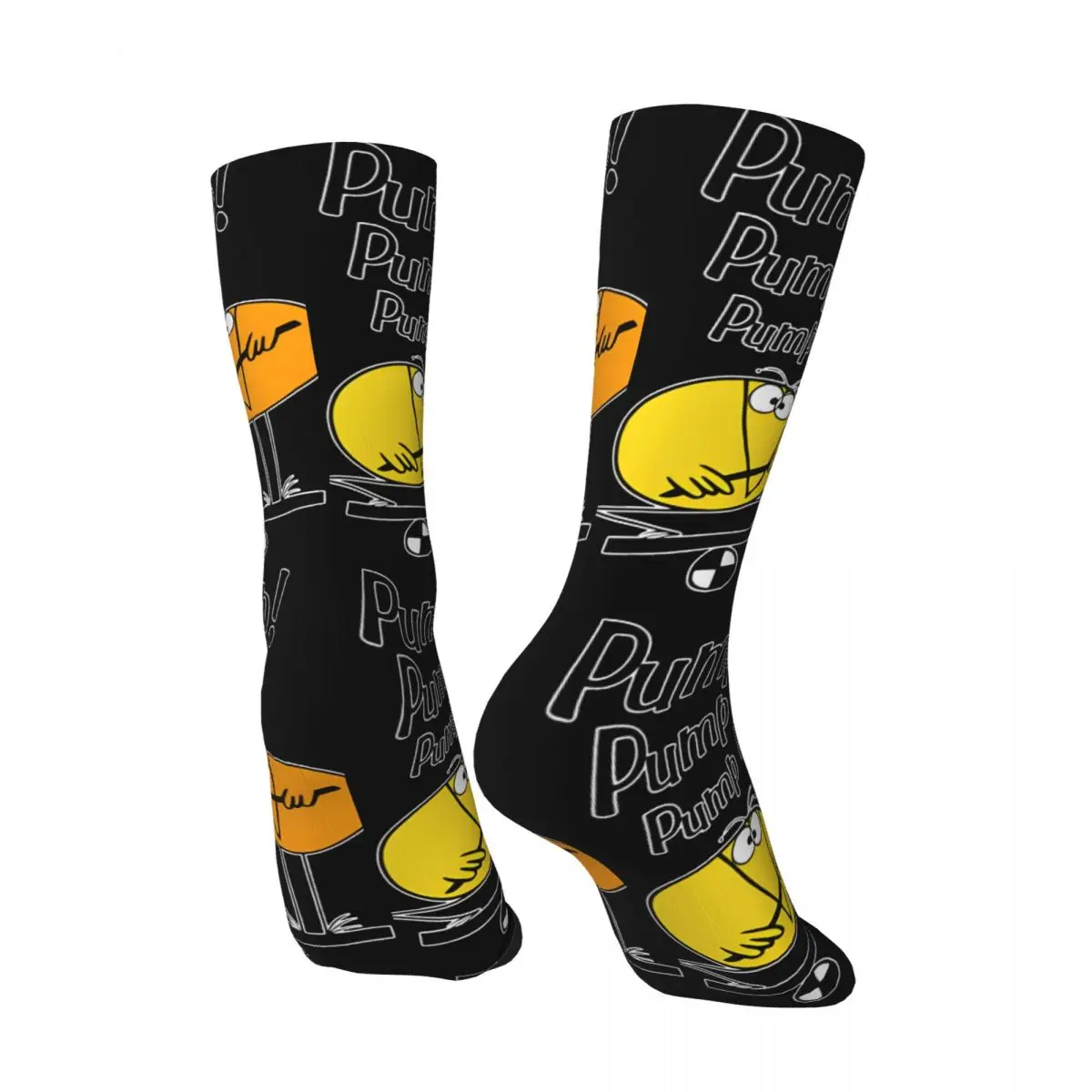 Funny Crazy compression Friend Sock for Men Hip Hop Harajuku L-Les Shadoks Happy Seamless Pattern Printed Boys Crew Sock Novelty