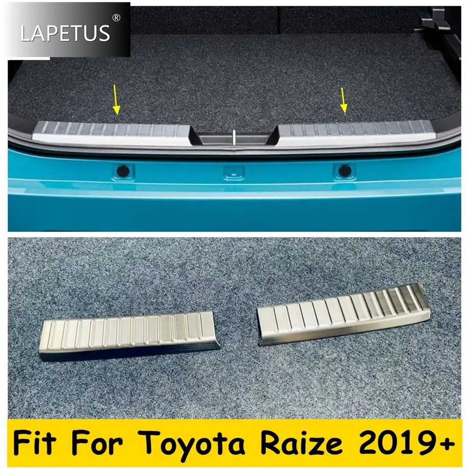 

For Toyota Raize 2019 2020 2021 Rear Guard Trunk Tail Bumper Sill Pedal Scuff Plate Panel Cover Trim Stainless Steel Accessories