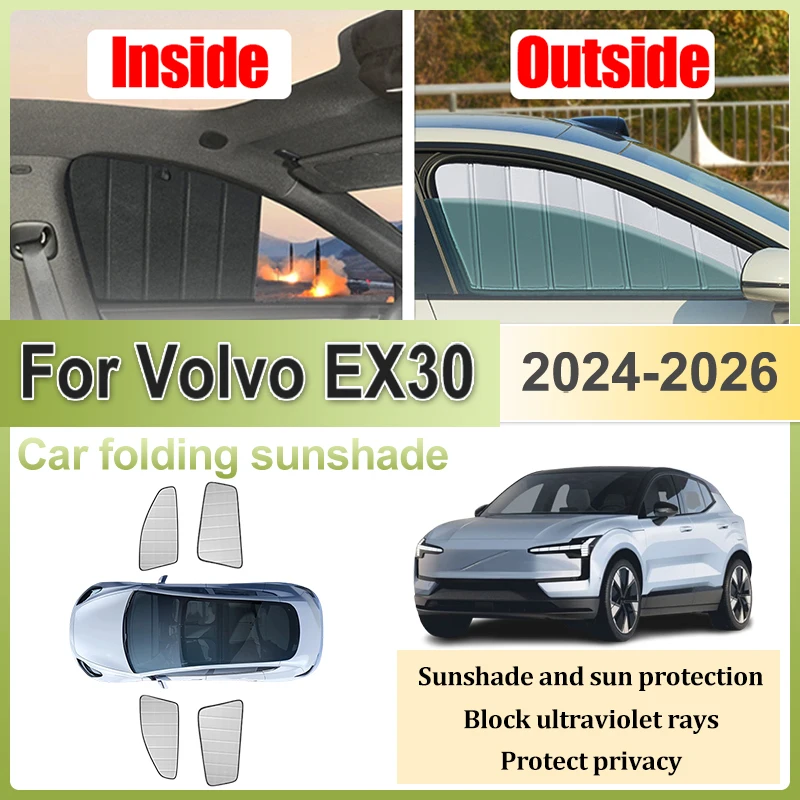 

Car Sun Visor For Volvo EX30 Accessorios 2024 2025 2026 Front Windshield Sunshade Heat Insulation Summer Cooling Auto Bodykits