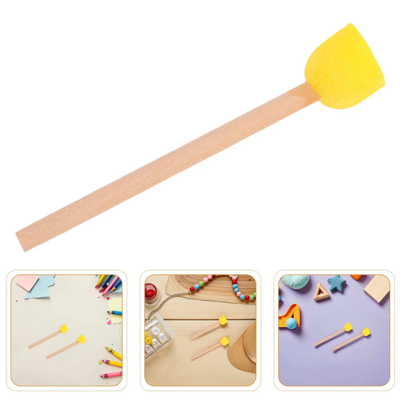 

80Pcs Round Sponge Brushes Wood Handle Kids Crafts Tools Preschool Art Supplies Classroom Painting Tools Crafting Brushes