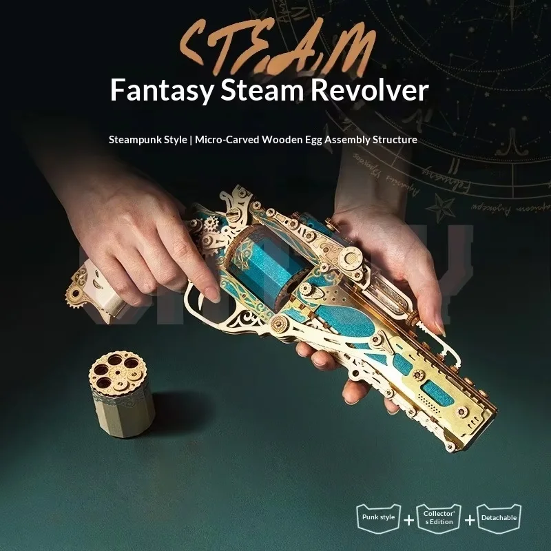 

Механическая декомпрессия, панк-револьвер, модель оружия, ручная работа, сделай сам, настольный дисплей, орнамент, коллекция, подарок на день рождения для девочек и мальчиков