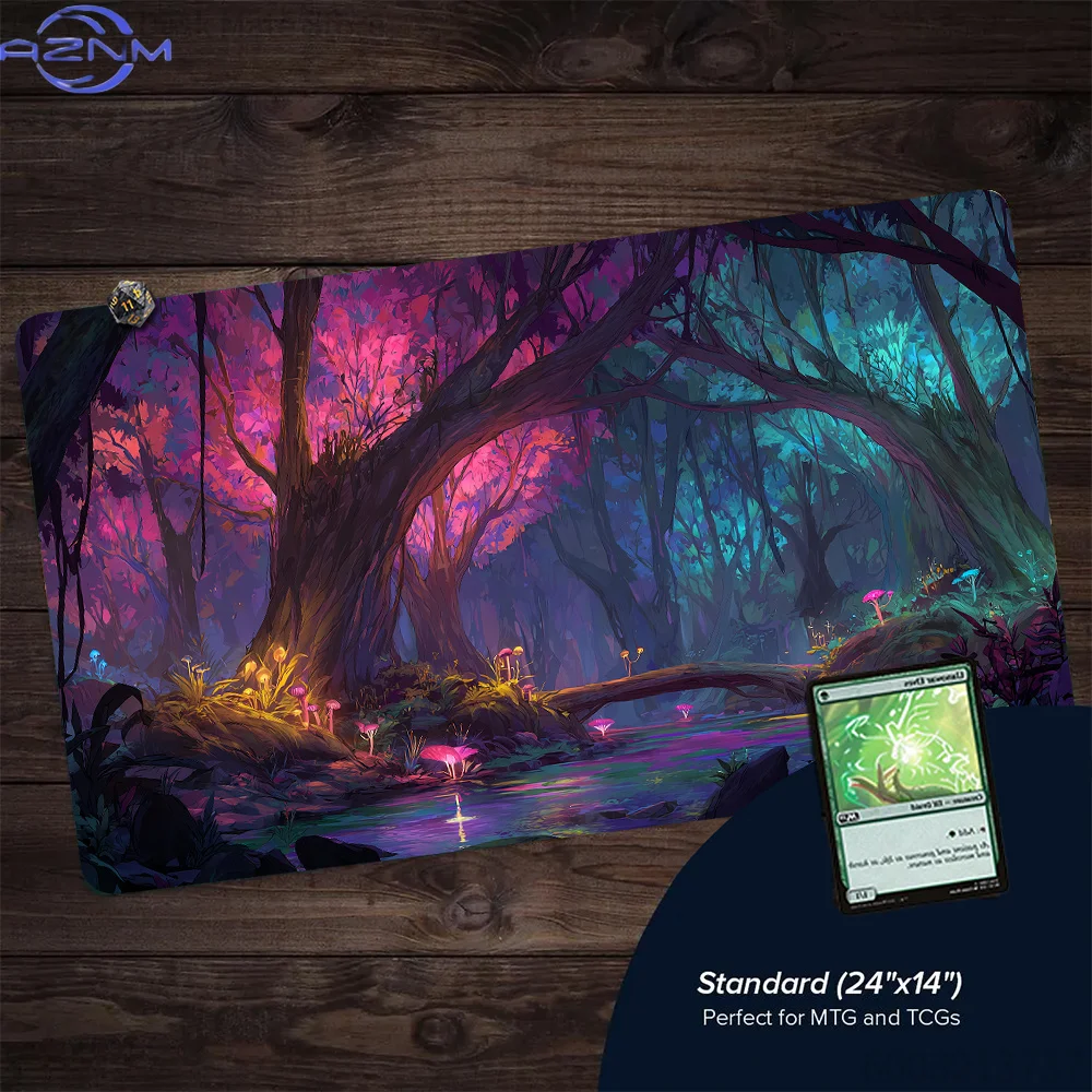 Magical Fantasy Forest Waterproof Mouse Pad Non-Slip Glowing Tree Scenery Desk Mat for Gaming Keyboard Desktop Decor