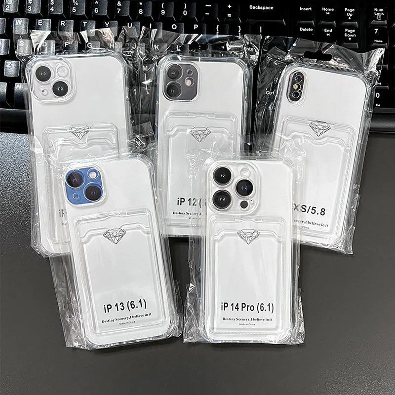 Hülle für iPhone 17 16 15 Pro Max, klare Abdeckung, weiche TPU-Brieftasche mit Kartensteckplatz, stoßfest, für iPhone 17 Air 14 Plus 13 12 11 – Detail 2