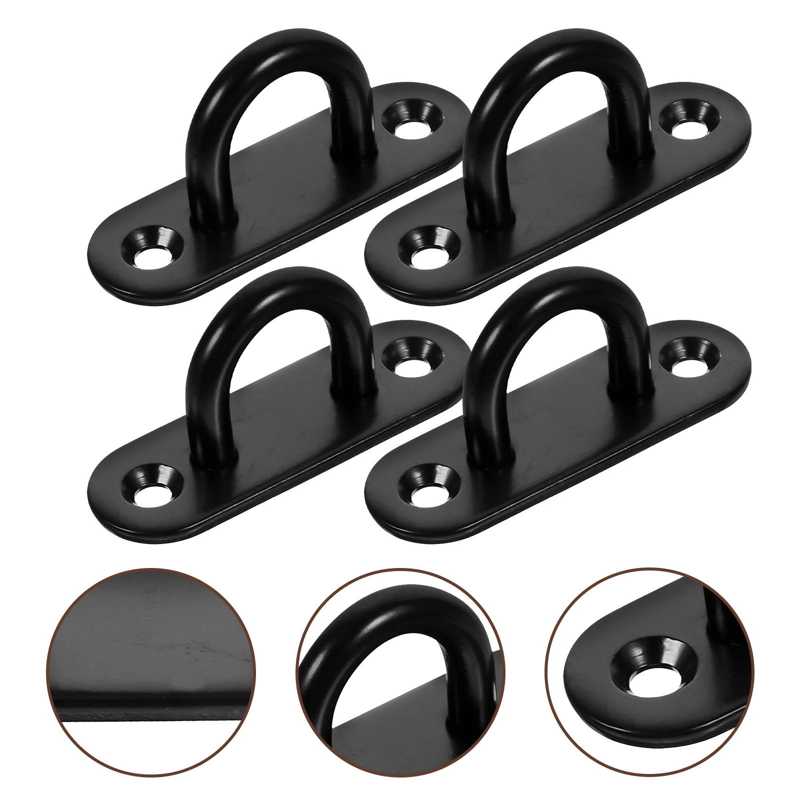 Large Hooks Roof Wall Stainless Steel Ceiling Metal Heavy Duty Black Pad Eye Plate