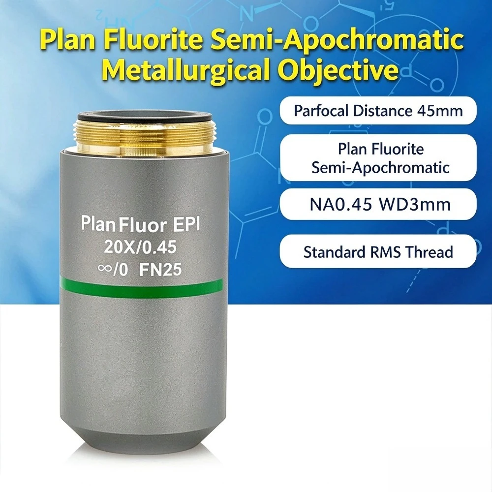 PlanFluor EPI 20X Infinity Corrected Metallurgical Semi-Apochromatic Long Working Distance DIC Microscope Objective Lens RMS
