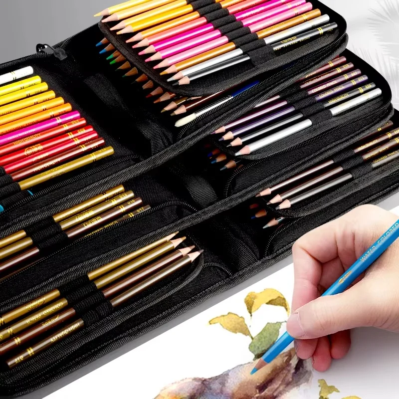 48/72/120/200 Pcs Colored Pencils Set Watercolor Drawing Pencils with Cases Professional Drawing Sketching Art Supplies