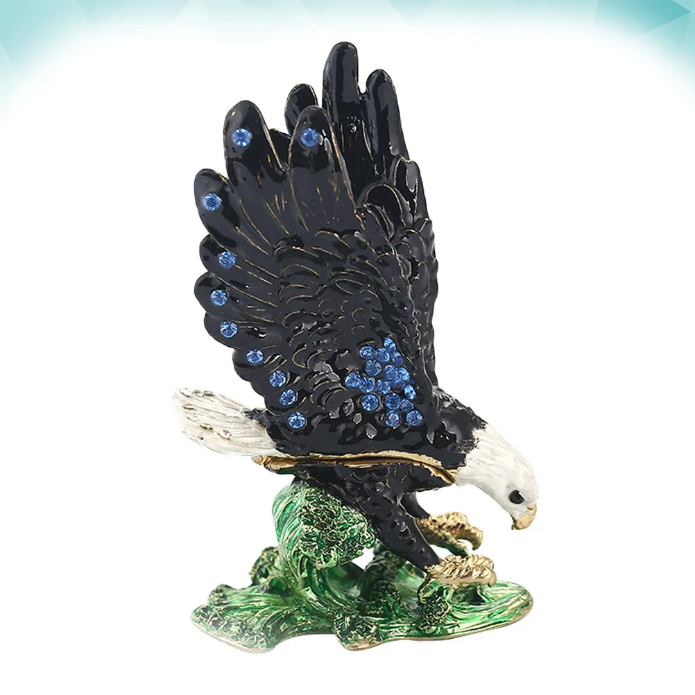 Delicate Enamel Painted Eagle Home Decor Craft Unique Desktop Adornment for Living Room Bedroom Office Space Enhancement