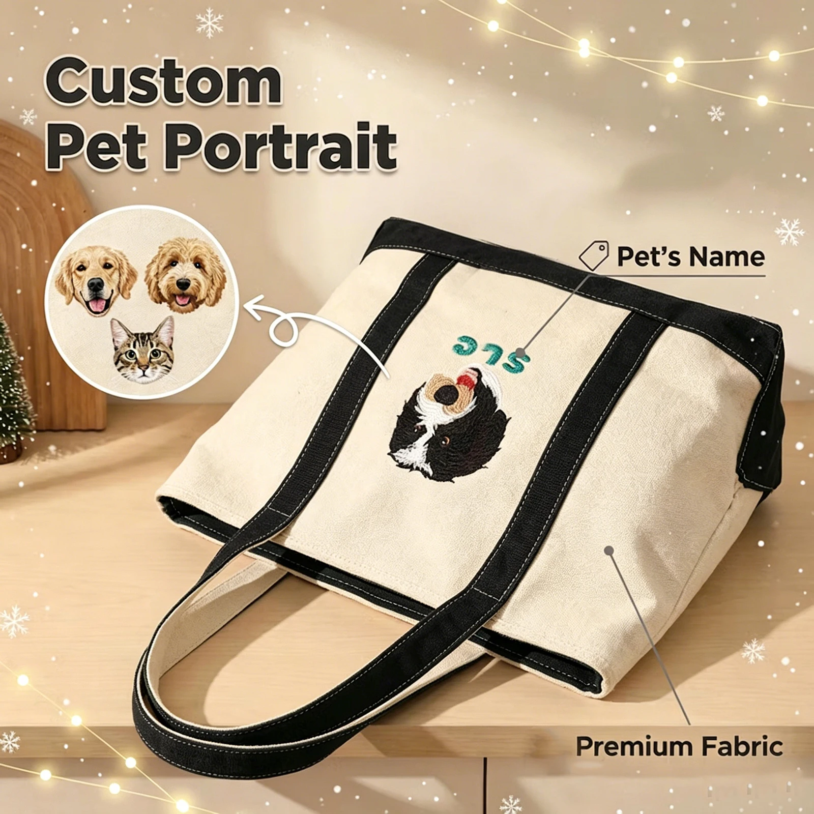 personalized-custom-pet-portrait-tote-bag-gift-for-dog-cat-lover-large-capacity-canvas-tote-reusable-for-women-shopping