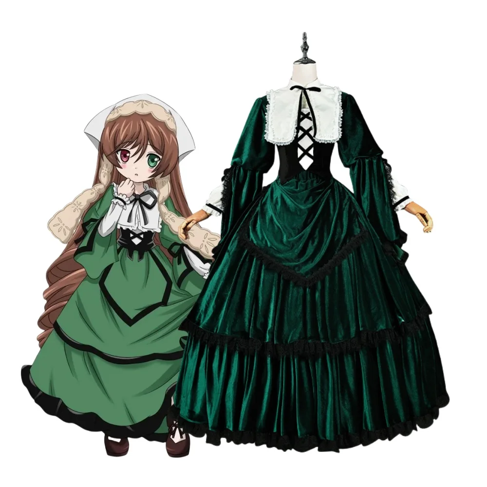 Rozen Maiden Sui sei seki Cosplay Costume Women's Princess Green Dress Outfit