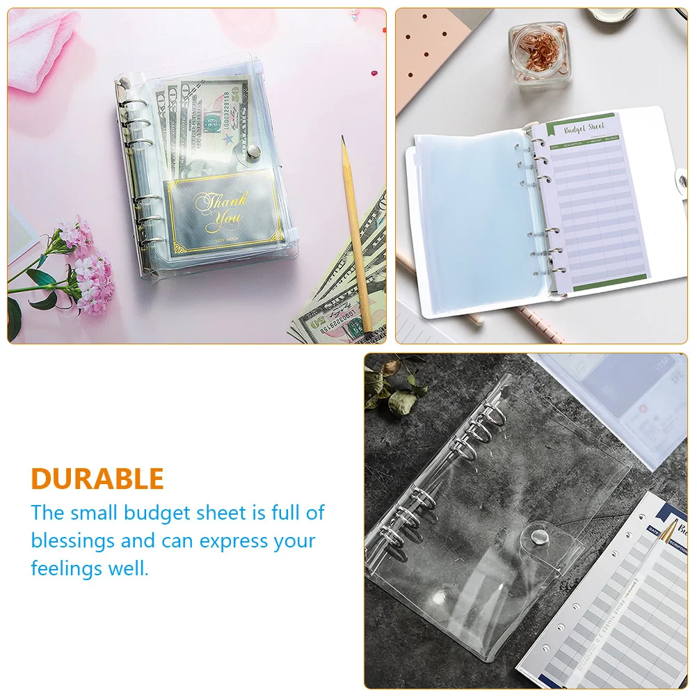 مجموعة واحدة من أوراق الميزانية المحمولة المقاومة للماء - ورق تعقب النفقات النقدية، بطاقات بديلة يمكنك صنعها بنفسك لدفاتر الميزانية المنزلية #6
