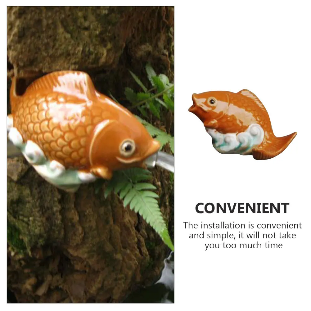Wear Resistant Ceramic Carp Figure Gradient Color Garden Decoration Fountain Sprinkler Replacement Outdoor Water Fountains