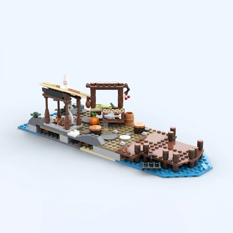 Moc Compatibile 21343 Viking Village House Espansione Nave medievale Building Blocks Mattoni Architettura Regali creativi per bambini