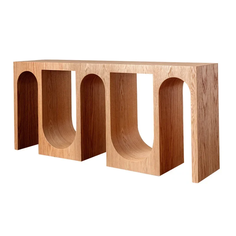 Solid wood entrance cabinet, living room entry door against the wall ultra-narrow table