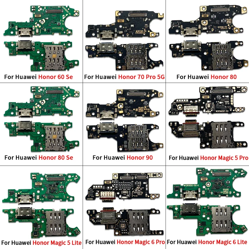 USB Charging Port Dock Charger Plug Connector Board Flex Cable For Huawei Honor 60 70 80 90 Pro Se 4G 5G
