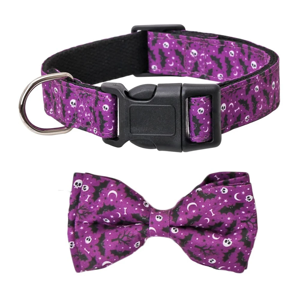 1pc Print Pet Breakaway Cat Collar Halloween Adjustable Tie Bow for Cute Puppy Kitten Collars Rabbit Accessories  Pet Products