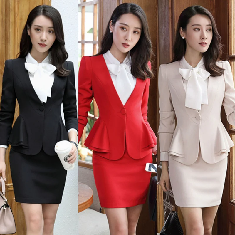 

236 Graceful and Fashionable Women's SuitOLBusiness Wear Office White-Collar Workwear Business Formal Wear Women's Skirt Suit