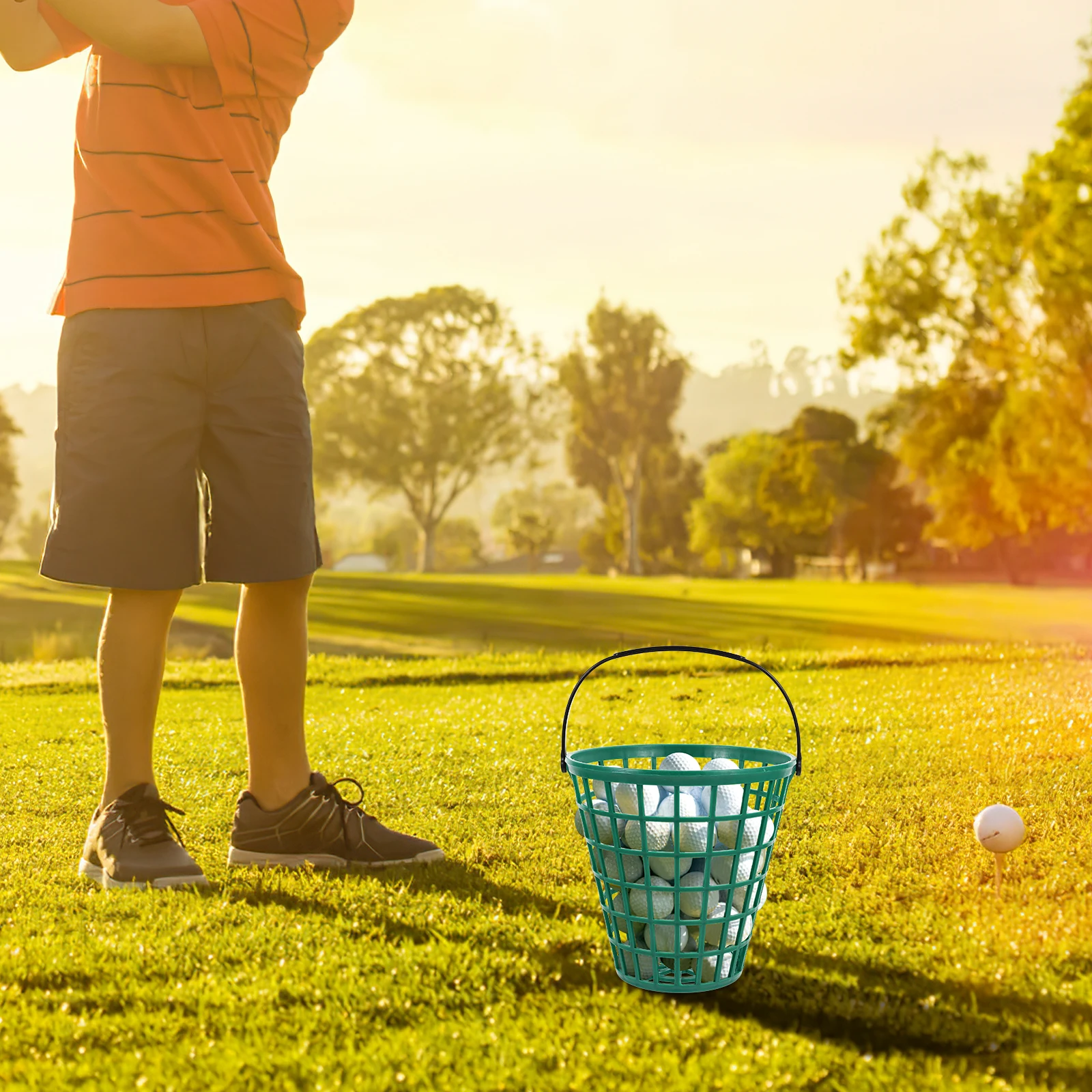 

75pcs Golf Ball Basket With Handle Foldable Ball Carrier Outdoor Durable Storage Container For Golf Clubs Range Training