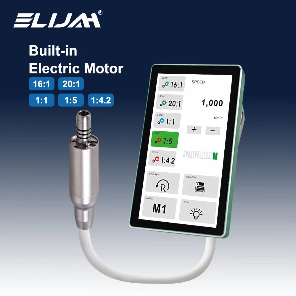 

ELIJAH Dental Built-in Brushless Micromotor Full Touch Screen E-Type Grinding Polishing Electric Motor Dentist Lab Equipment