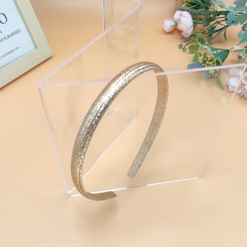 New Shiny metal color ribbon covering Cute Sweet Love Headband Hairbands for Child Girl Clamp Hair Accessorie Headwear