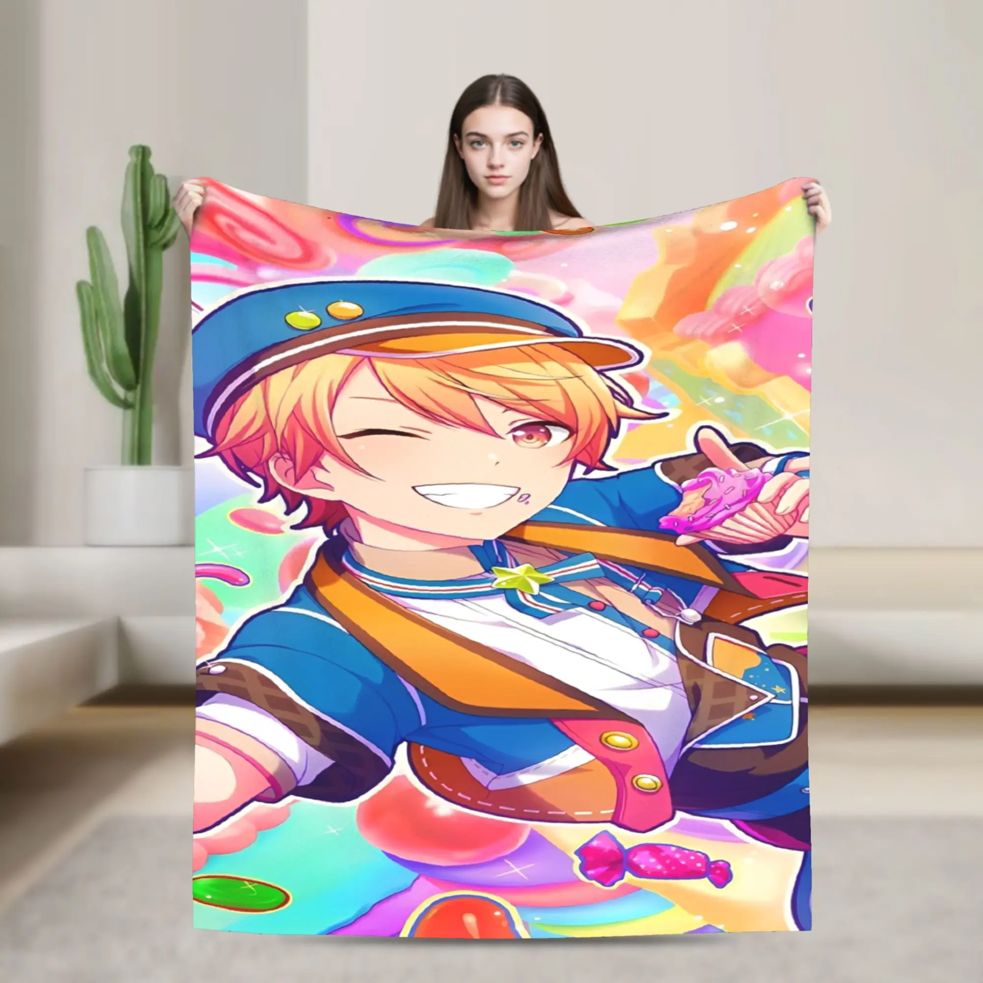 sekai tsukasa tenma Blankets Velvet  Multifunction Ultra-Soft Throw Blankets for Bed Bedspreads