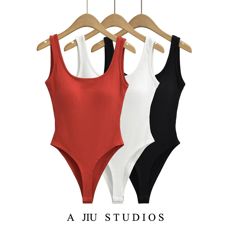 

Sexy Wind U-Ne-Piece Strap Vest Women's Tight Bal Underwear Base Layer One-Piece Clothes with Chest Pad Top