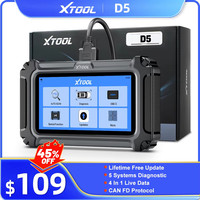 XTOOL D5 Automotive Diagnostic Tool ABS EPB Airbag Engine 5 System OBD2 Scanner Live Data CAN FD FCA Lifetime Free Update