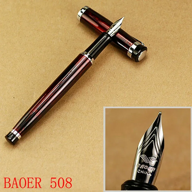 Boaer 508 Polished Wine and Silver M Nib Fountain Pen Business & School Supplies Hot