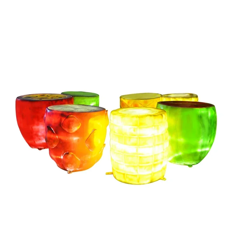 

Luminous fiberglass fruit and vegetable leisure chair seat stool seat decoration ornament